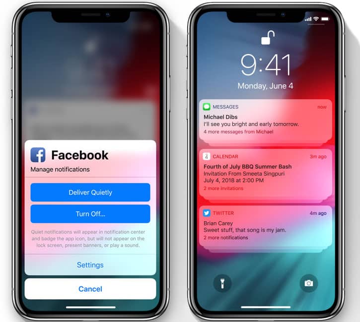 Notifications iOS12