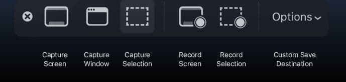 macOS Mojave Screenshot Options